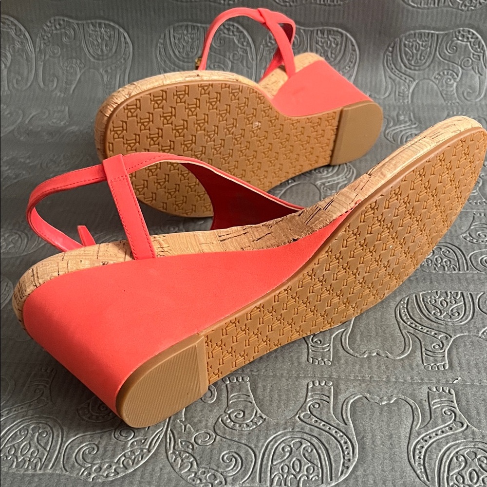 Lauren Ralph Lauren orange Cork Wedge Sandals - Picture 4 of 5